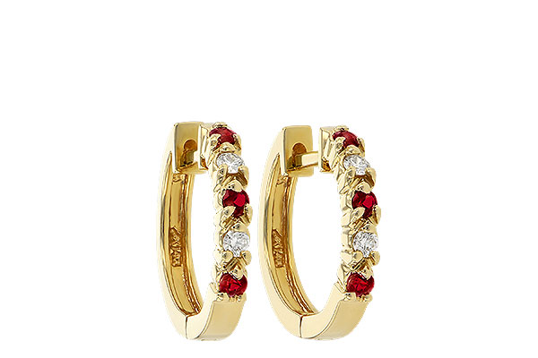 A037-48753: EARRINGS .17 RUBY .26 TGW