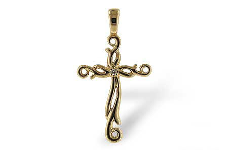 A042-95135: CROSS PENDANT .01 BR
