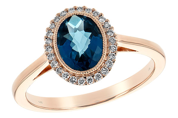 A225-65117: LDS RG 1.27 LONDON BLUE TOPAZ 1.42 TGW