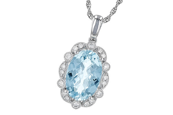 A226-60580: NECKLACE 2.40 AQUA 2.57 TGW (12x8MM AQ)