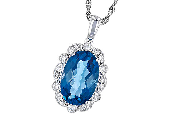 A309-36053: NECK 3.60 LONDON BLUE TOPAZ 3.77 TGW (12x8MM LBT)