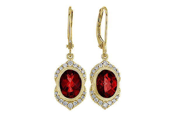 A311-09662: EARRING 3.06 GARNET 3.25 TGW