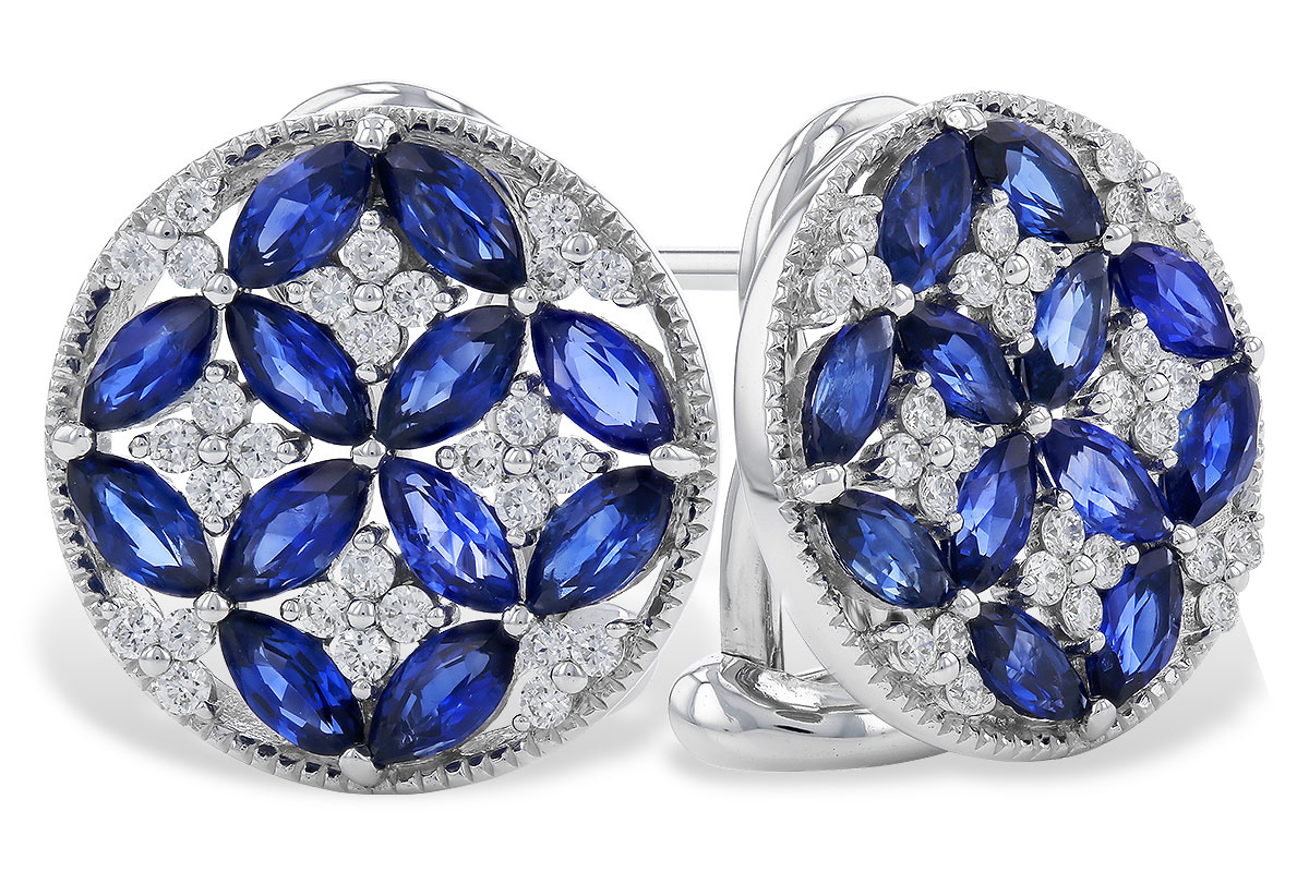 A311-10635: EARRINGS 2.07 TW SAPPHIRE 2.37 TGW
