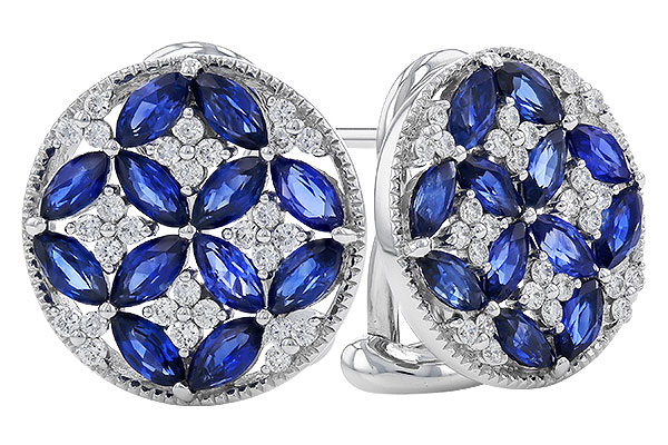 A311-10635: EARRINGS 2.07 TW SAPPHIRE 2.37 TGW