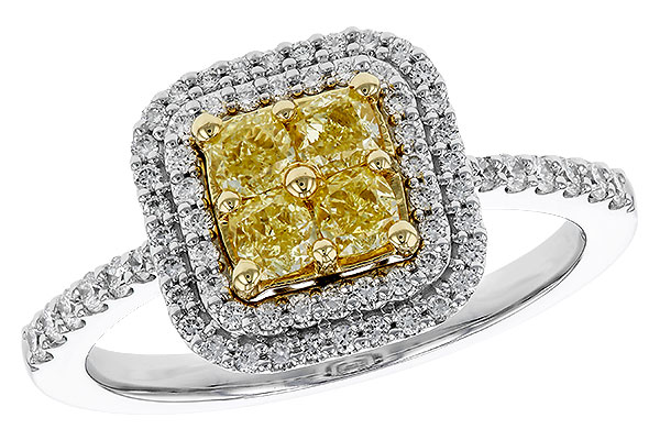 A311-13308: LDS RG .52 FANCY YELLOW DIAMONDS .85 TW