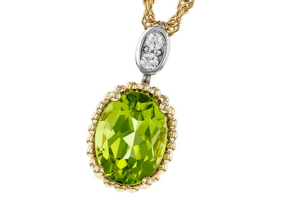A311-16980: NECKLACE 1.22 PERIDOT 1.25 TGW (8x6MM OV)