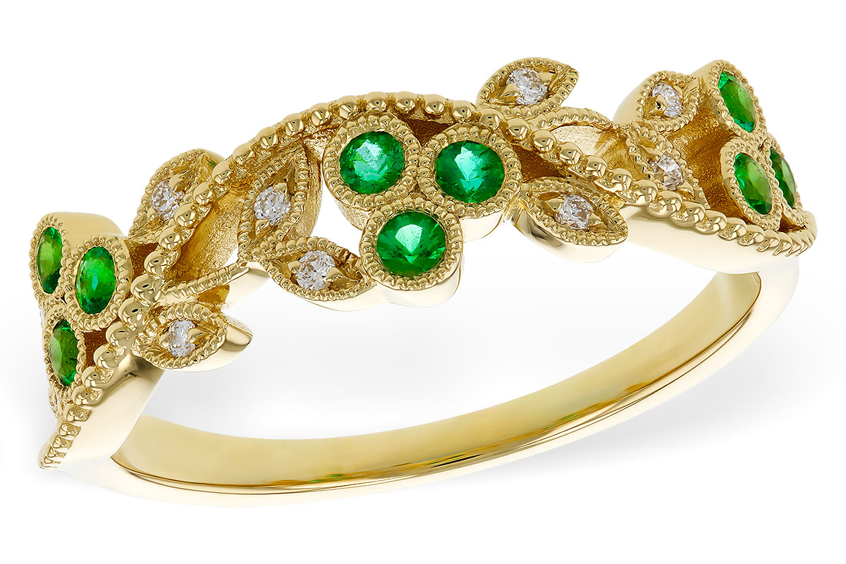 A311-17826: LDS WED RG .17 EMERALD TW .23 TGW