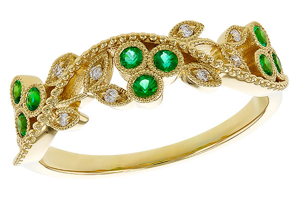 A311-17826: LDS WED RG .17 EMERALD TW .23 TGW