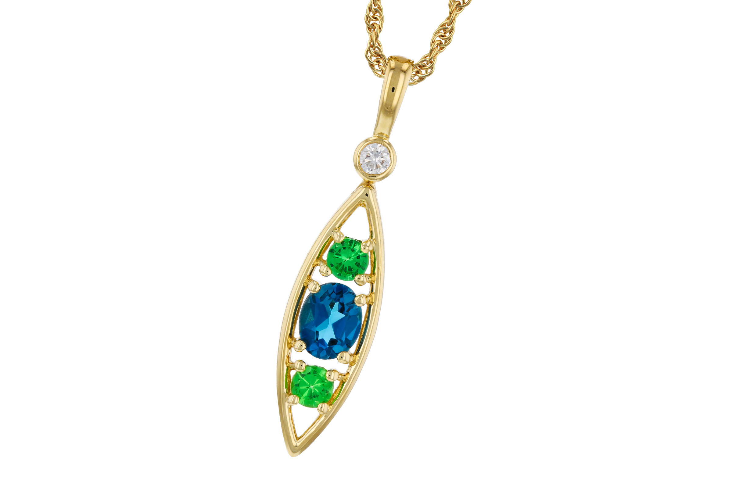A312-02408: NECKLACE .54 SEMI-PREC (LBT & GR.GT) .58 TGW