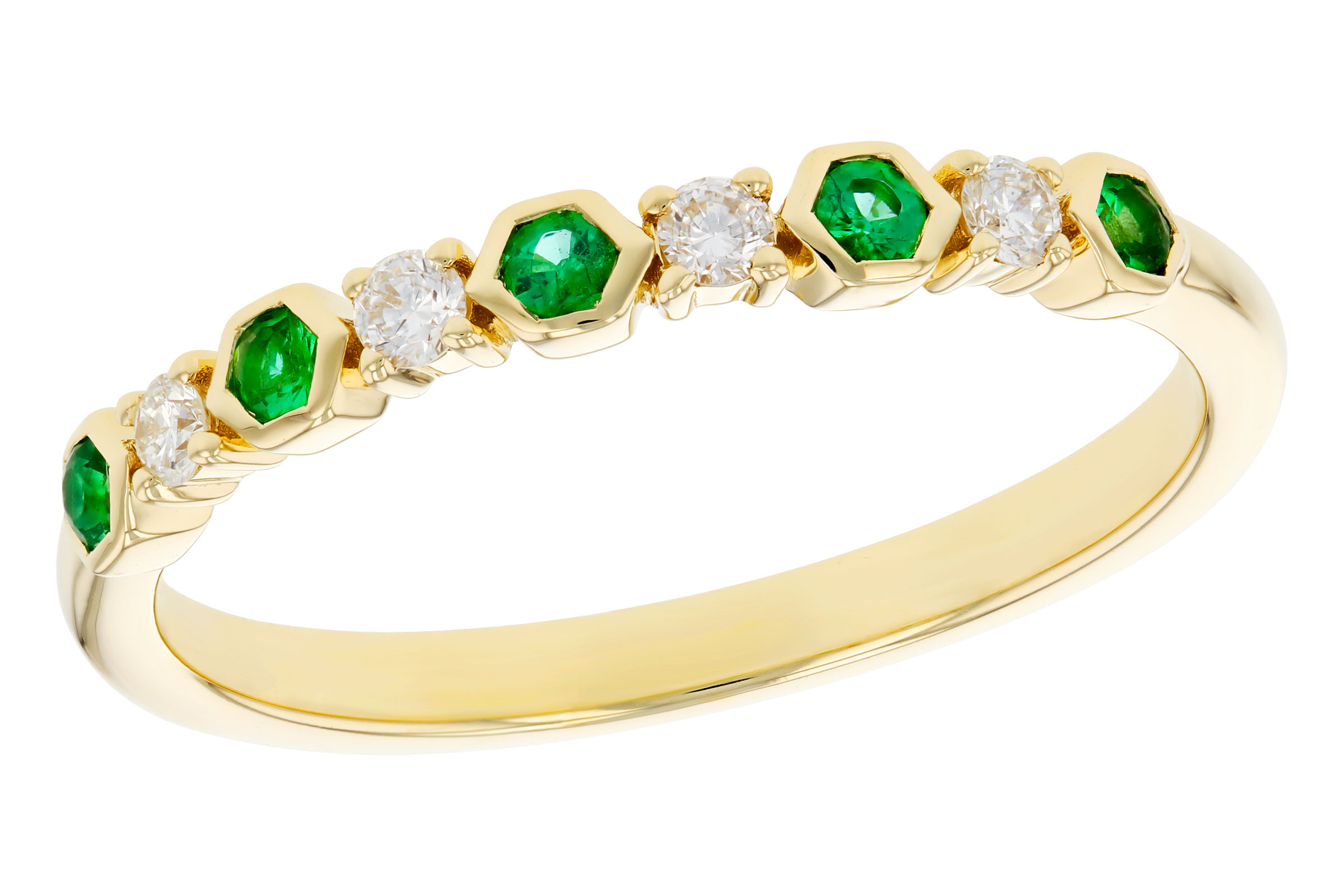 A312-03308: LDS WED RG .10 TW EMERALD .20 TGW