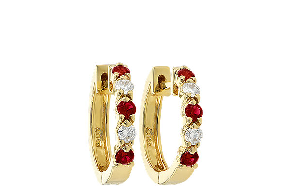 B037-48753: EARRINGS .33 RUBY .52 TGW