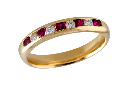 B129-28744: LDS WED RG .22 RUBY .38 TGW
