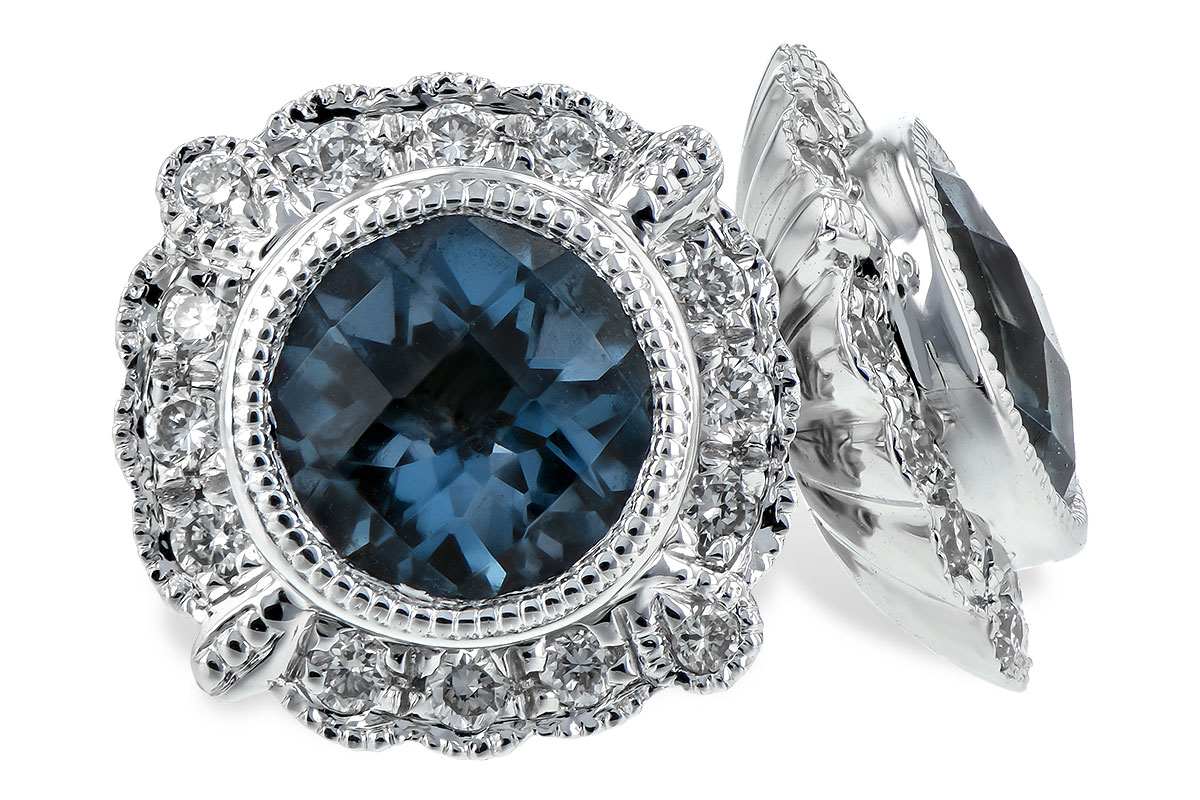 B225-66026: EARR 1.03 BLUE TOPAZ 1.17 TGW