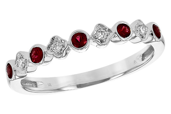 B225-72444: LDS WED RG .21 TW RUBY .25 TGW