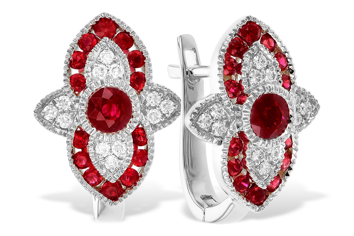 B310-18762: EARR .78 TW RUBY .90 TGW