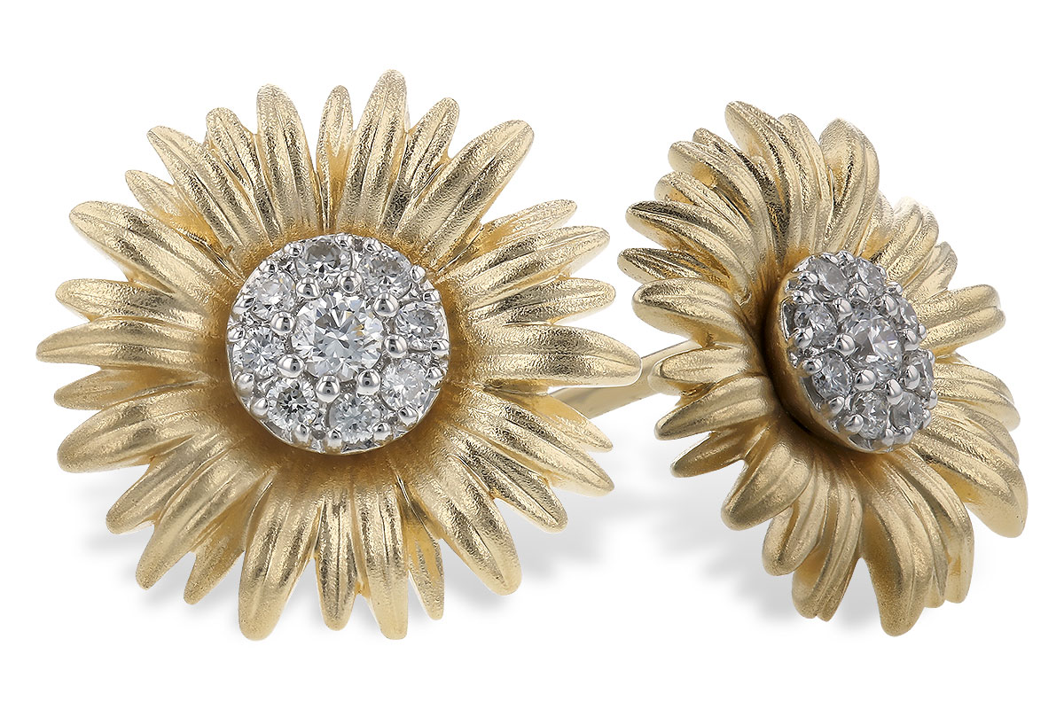 B310-22408: K310-21516 W/ YG PETALS & WG SETTINGS .14 TW
