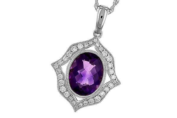 B310-25162: NECKLACE 1.52 AMETHYST 1.70 TGW (9x7 MM AMY)