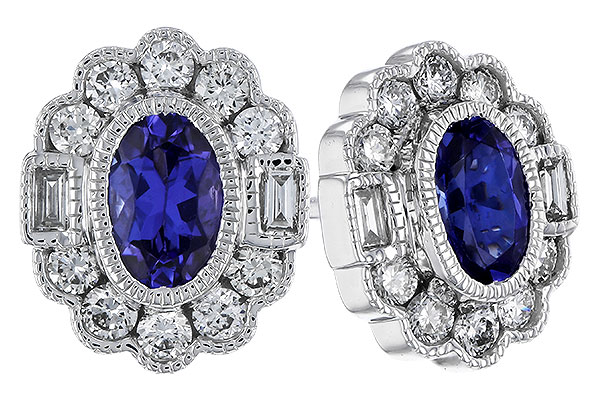 B311-10608: EARRINGS .93 TW TANZANITE 1.40 TGW