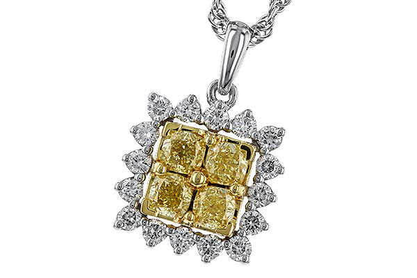 B311-13317: NECK .76 FANCY YELLOW DIAMONDS 1.09 TW