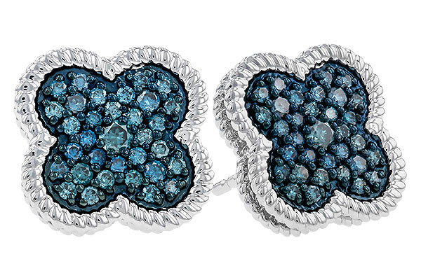 B311-14262: EARRINGS .50 TW BLUE DIAS