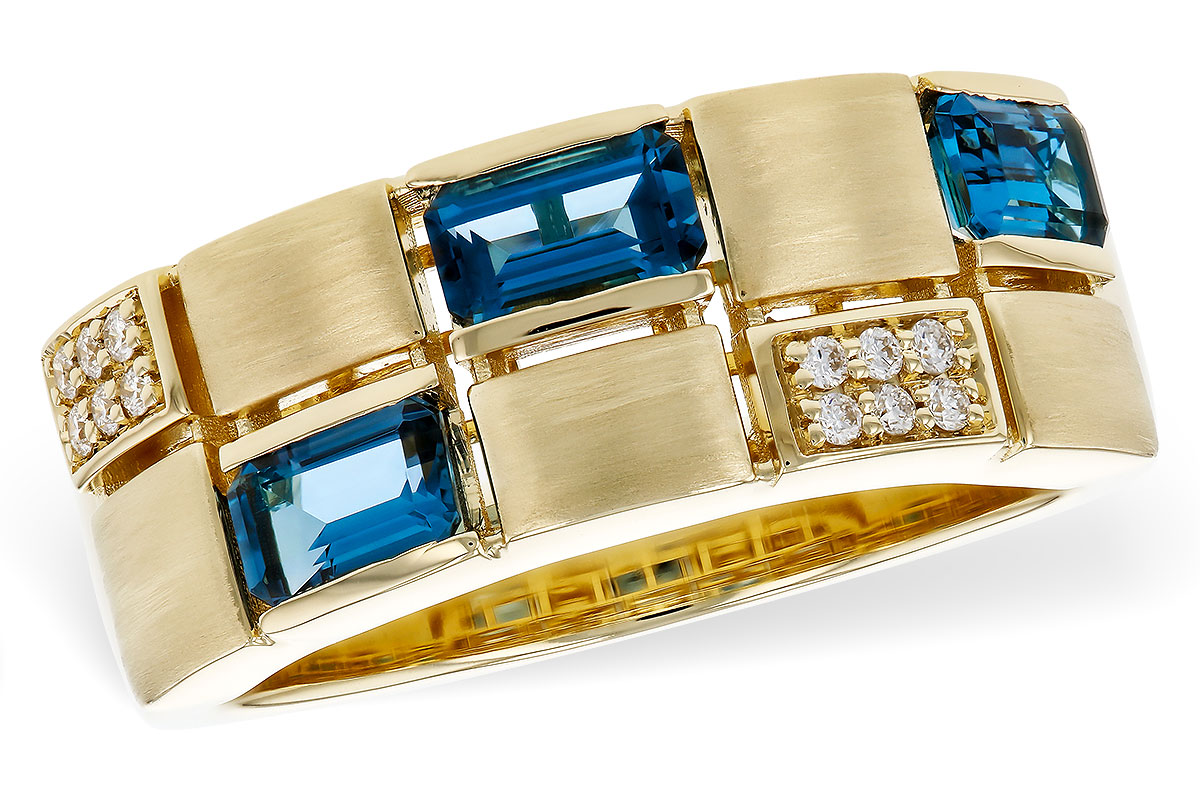 B311-16071: LDS RG .94 LONDON BLUE TOPAZ 1.00 TGW