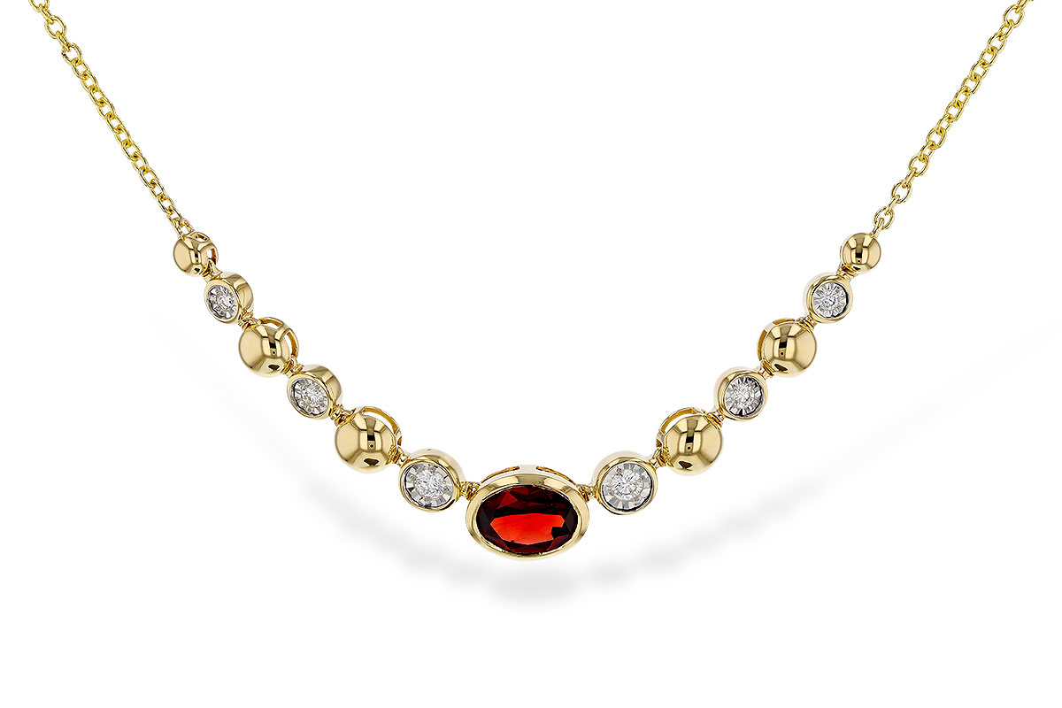 B311-16944: NECKLACE .88 GARNET 1.00 TGW (17")