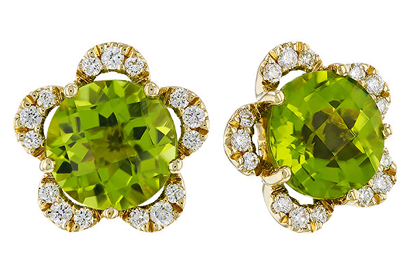 B311-17844: EARRINGS 2.93 PERIDOT 3.10 TGW (7MM RD)