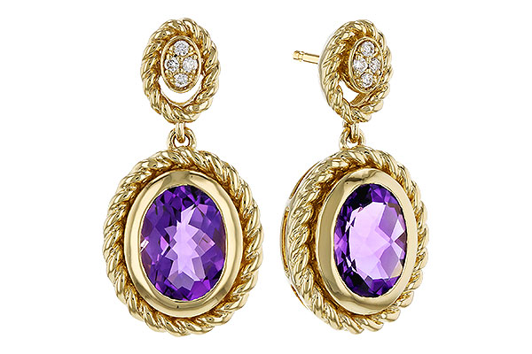 B311-17853: EARRINGS 1.98 AMETHYST 2.02 TGW (8x6MM AMY)