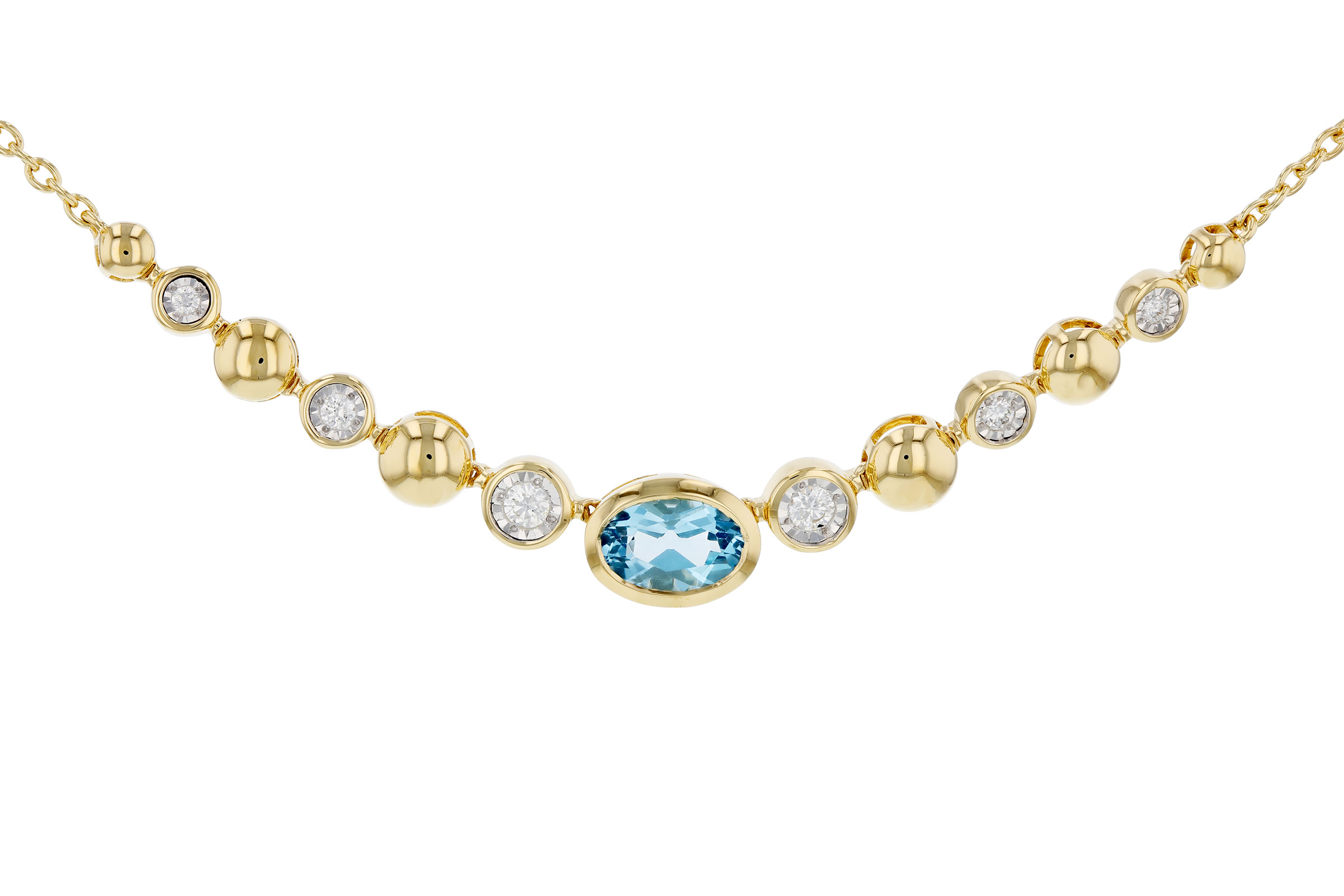 B312-01517: NECKLACE .83 SWISS BLUE TOPAZ .95 TGW (17")