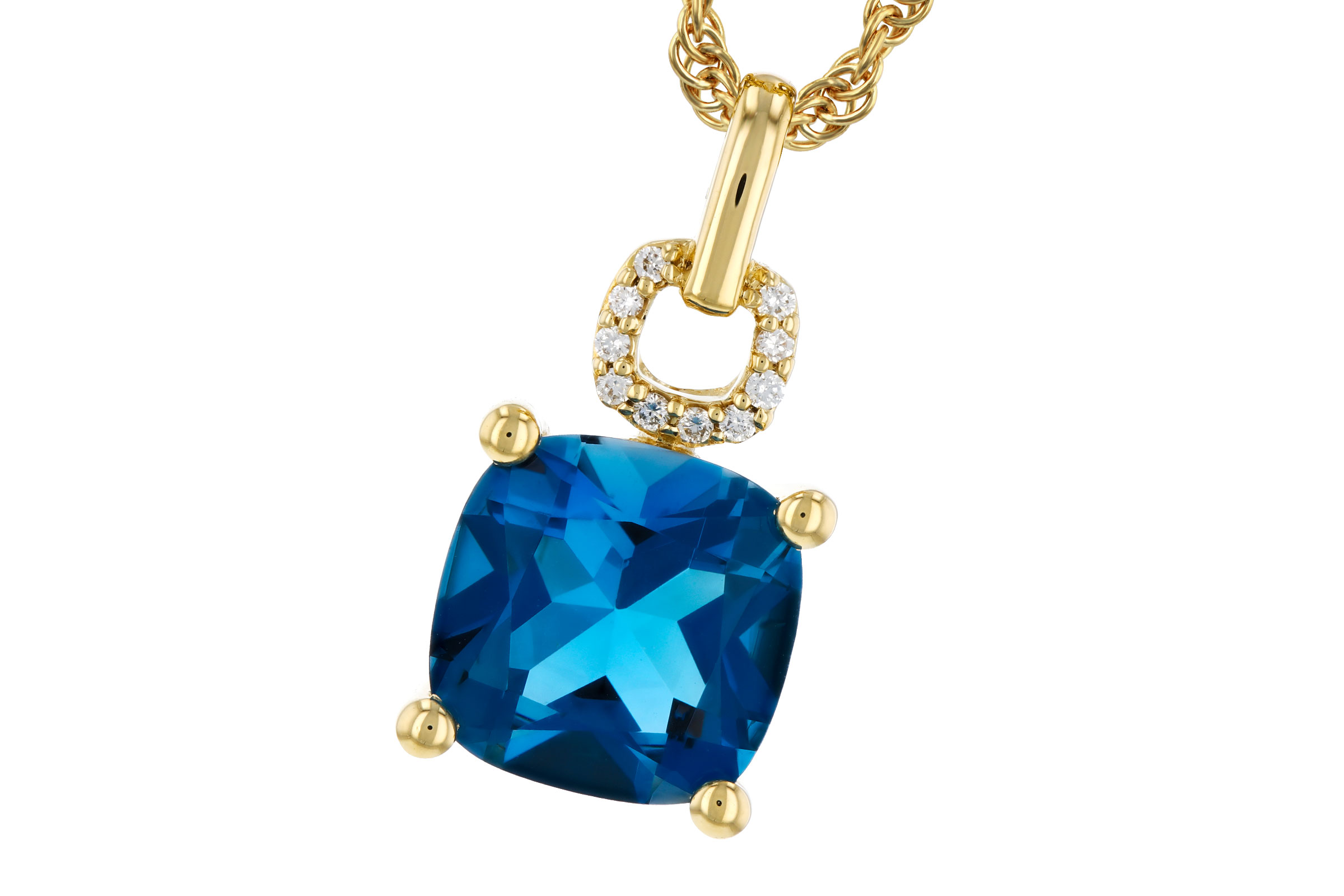 B312-02408: NECK 2.16 LONDON BLUE TOPAZ 2.18 TGW (8MM LBT)