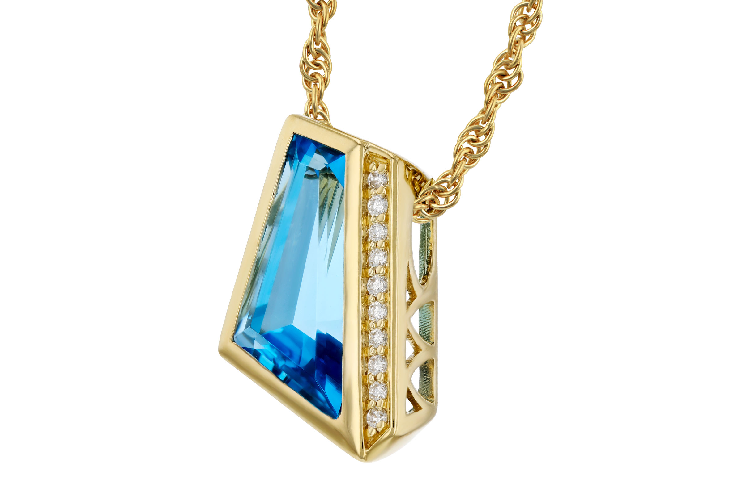 B312-02417: NECKLACE 2.42 SWISS BLUE TOPAZ 2.46 TGW