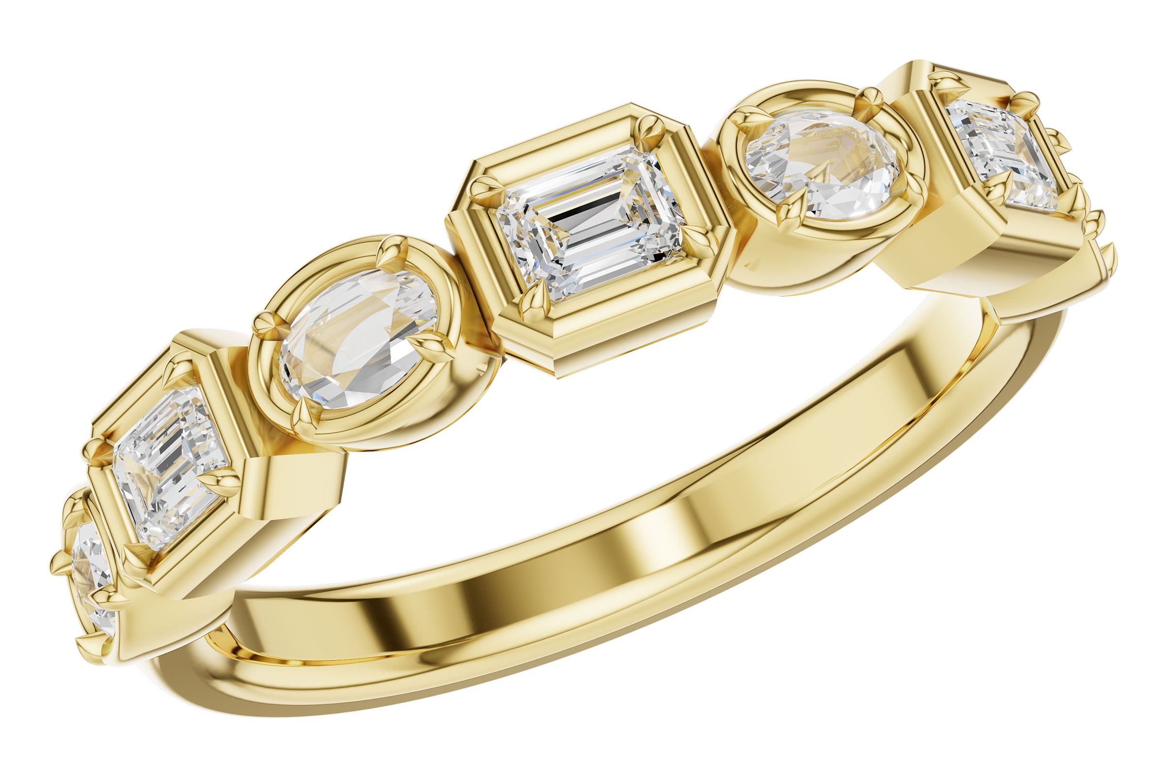 B312-02444: LDS DIA WED RG .55 TW FANCY CUT DIAS