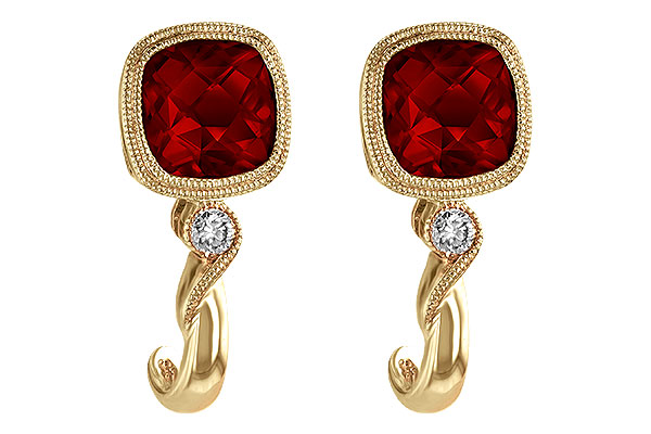 C220-26080: EARRINGS 2.36 GARNET 2.40 TGW