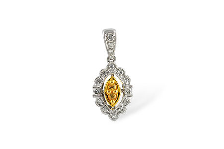 C222-97826: PENDANT .07 YELLOW SAPP .22 TGW