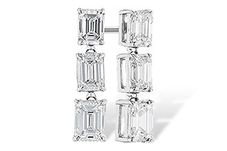 C310-19717: EARRINGS 1.12 TW EMERALD CUTS