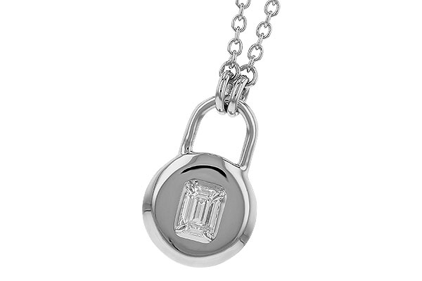 C310-25144: NECKLACE .19 EMERALD CUT (18")