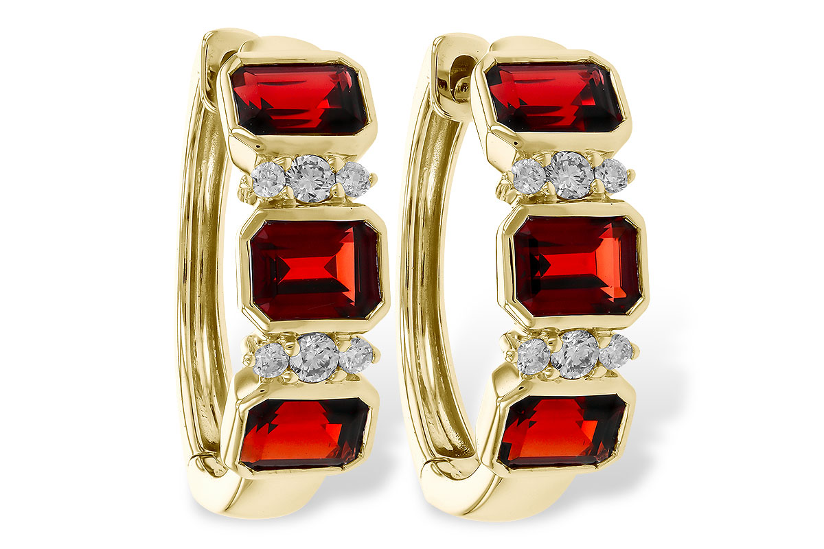 C311-11517: EARRING 1.50 TW GARNET 1.61 TGW