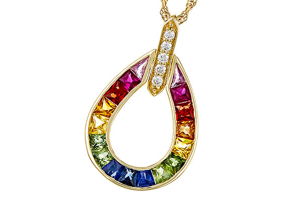 C311-12398: NECKLACE 1.10 MULTI-COLOR SAPPH 1.15 TGW