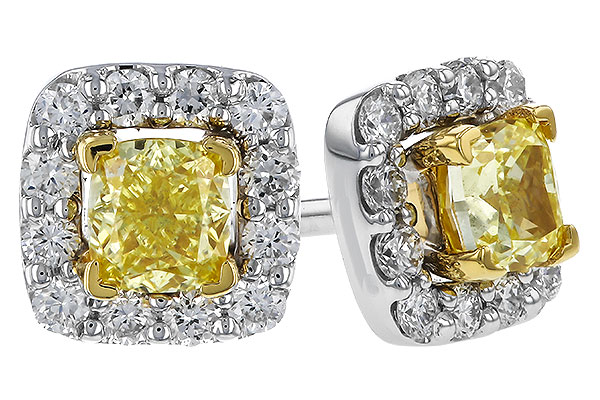 C311-13317: EARR .38 FANCY YELLOW DIAMONDS .54 TW