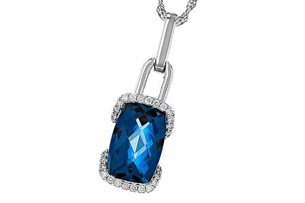 C311-17853: NECK 3.75 LONDON BLUE TOPAZ 3.90 TGW (12x8MM LBT)