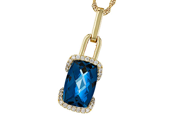 C311-17853: NECK 3.75 LONDON BLUE TOPAZ 3.90 TGW (12x8MM LBT)