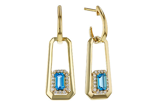 C311-17880: EARRING .66 TW BLUE TOPAZ .80 TGW (5x3MM BT)
