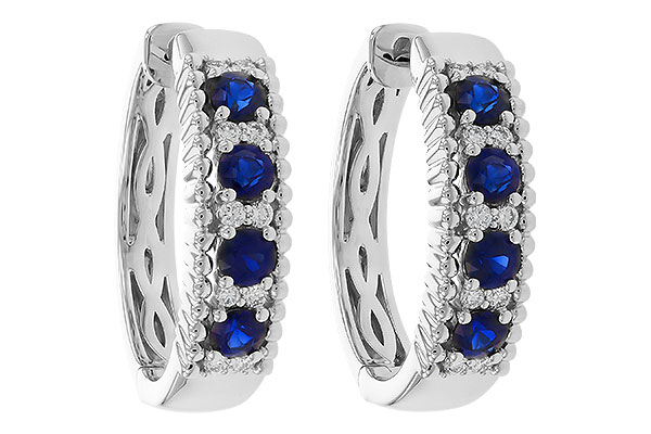 C311-17889: EARRINGS .56 TW SAPP .68 TGW