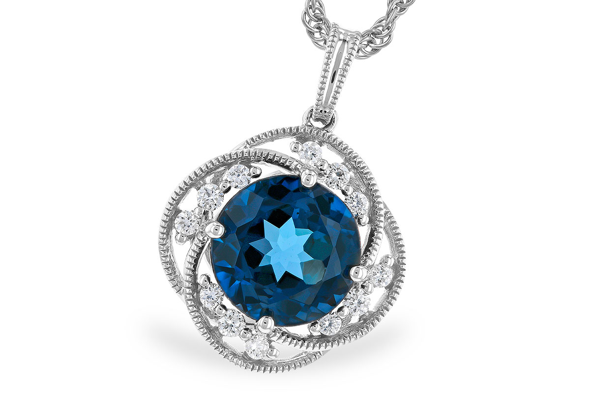 D310-21526: NECK 2.90 LONDON BLUE TOPAZ 3.05 TGW (9MM LBT)
