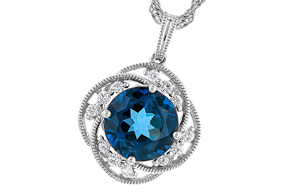 D310-21526: NECK 2.90 LONDON BLUE TOPAZ 3.05 TGW (9MM LBT)