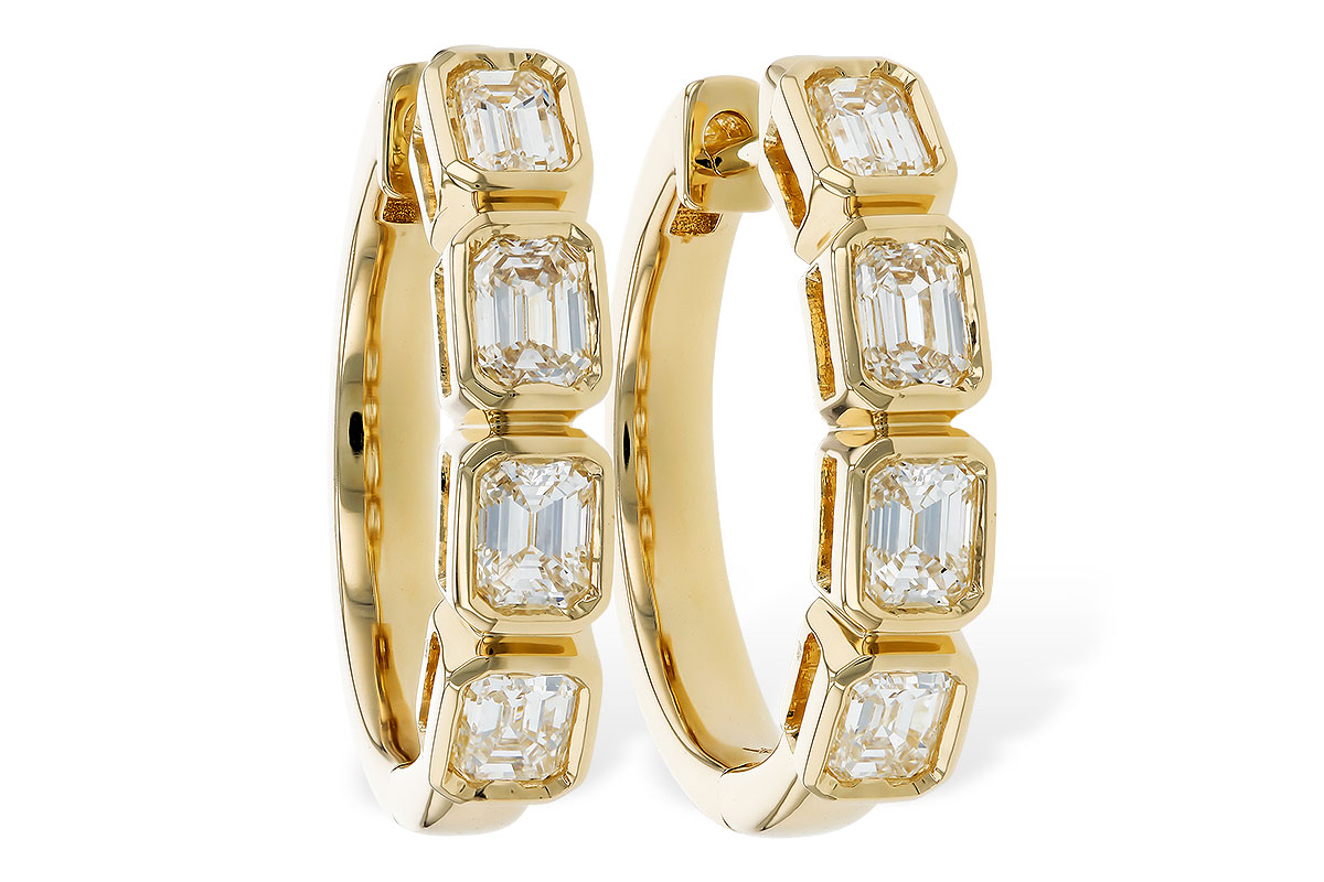 D310-24189: EARRINGS 1.10 TW EMERALD CUTS