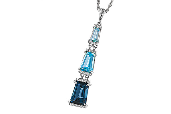 D311-13307: NECKLACE 2.60 TW BLUE TOPAZ 2.65 TGW