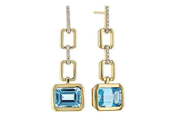 D311-14198: EARRINGS 3.20 BLUE TOPAZ 3.32 TGW (8x6MM BT)