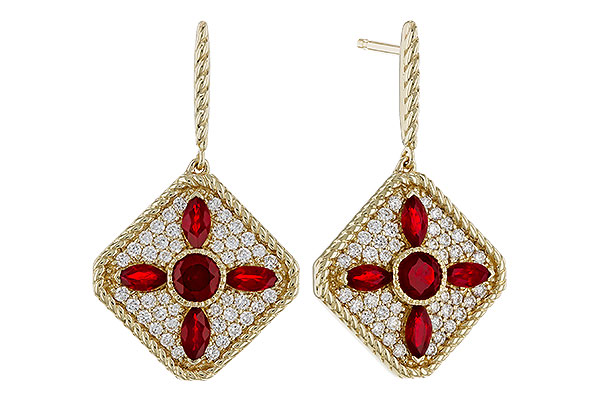 D311-14207: EARRINGS .99 TW RUBY 1.42 TGW