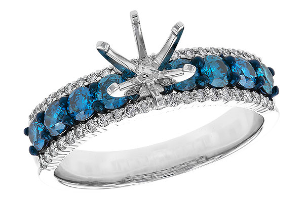 D311-14244: LDS SEMI DIA RG .72 BLUE DIAS .92 TW